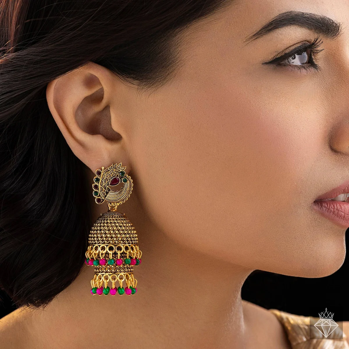 PRAO Waterproof Layered Jhumka Danglers Earrings