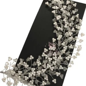 Samyak Women's Crystal Pearl Hair Vine Tiara